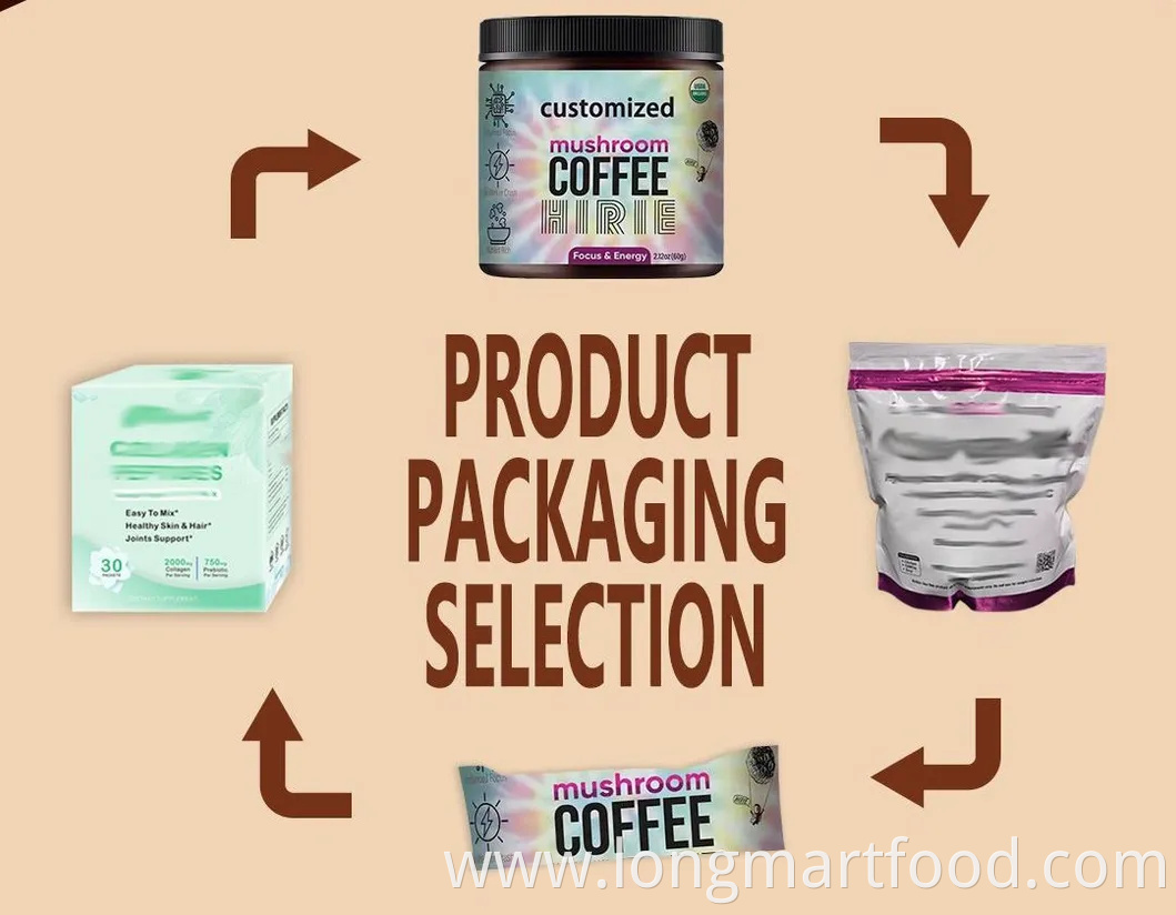 Private Label Cordyceps Reishi Chaga and Lions Mane Mushroom Coffee Mix